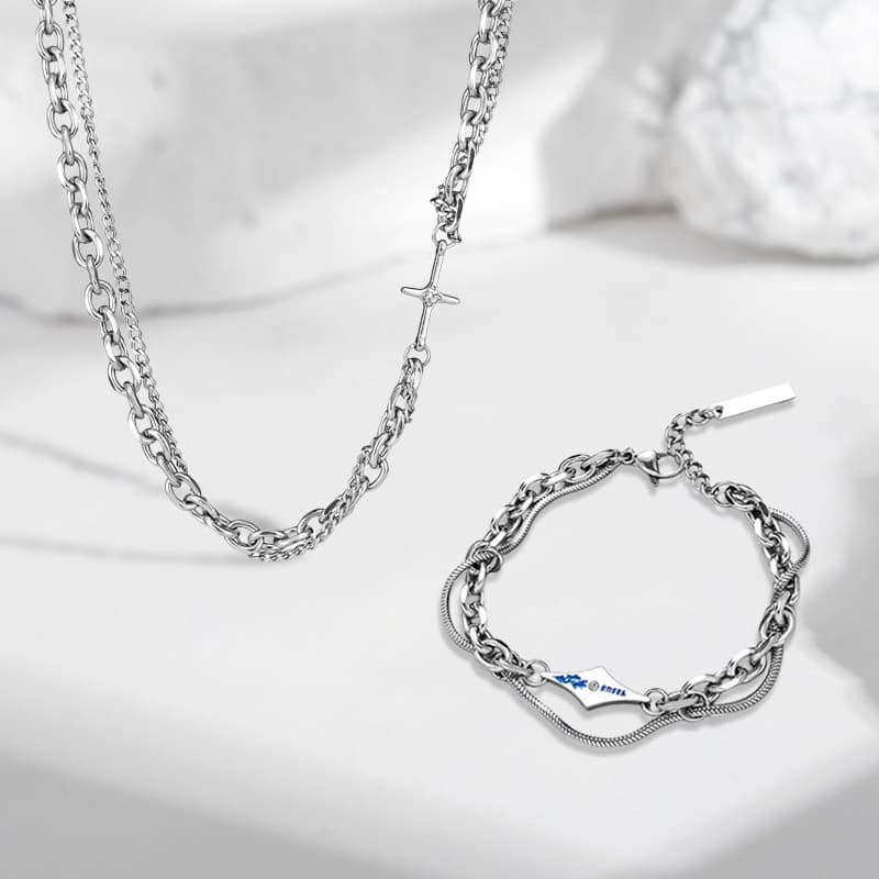 Ожерелье Ringlove Титановые стальные ожерелья унисекс - изображение 3