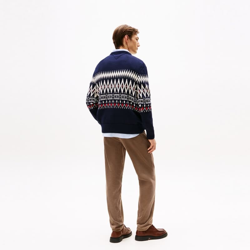 Tommy Hilfiger Темно-синий Синий С принтом 0A4 Мужской Трикотаж - изображение 4