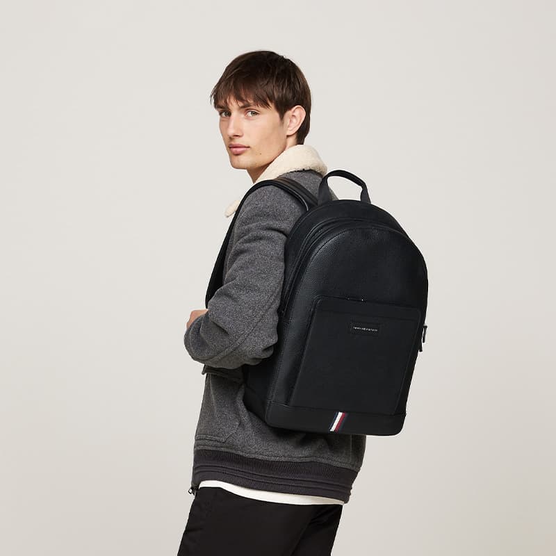 Рюкзак Tommy Hilfiger Рюкзак из искусственной кожи стандартный (стандартный) мужской черный - изображение 5
