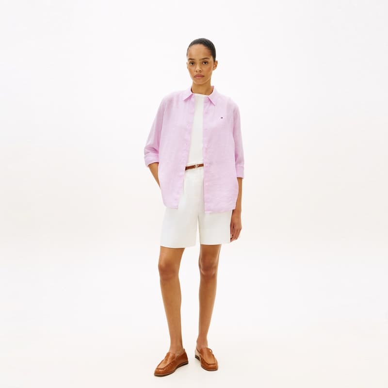 Блузка Tommy Hilfiger Светло-розовые VQU Женские Рубашки - изображение 5