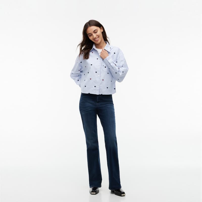 Блузка Tommy Hilfiger Сине-белые полоски C1N Женские Рубашки - изображение 5