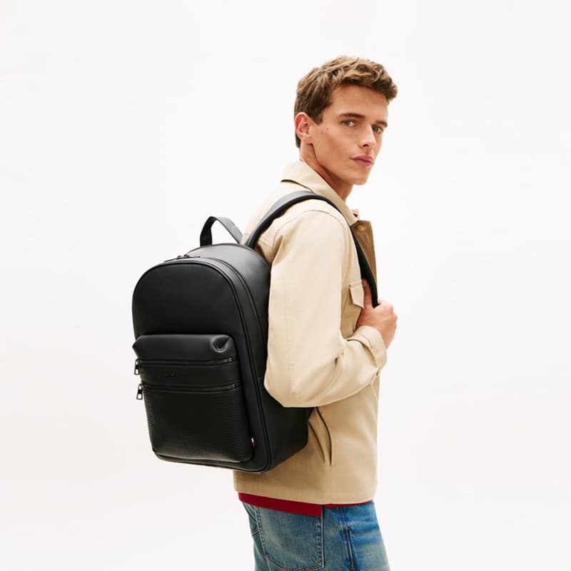 Рюкзак Tommy Hilfiger Рюкзак из искусственной кожи мужской черный - изображение 5