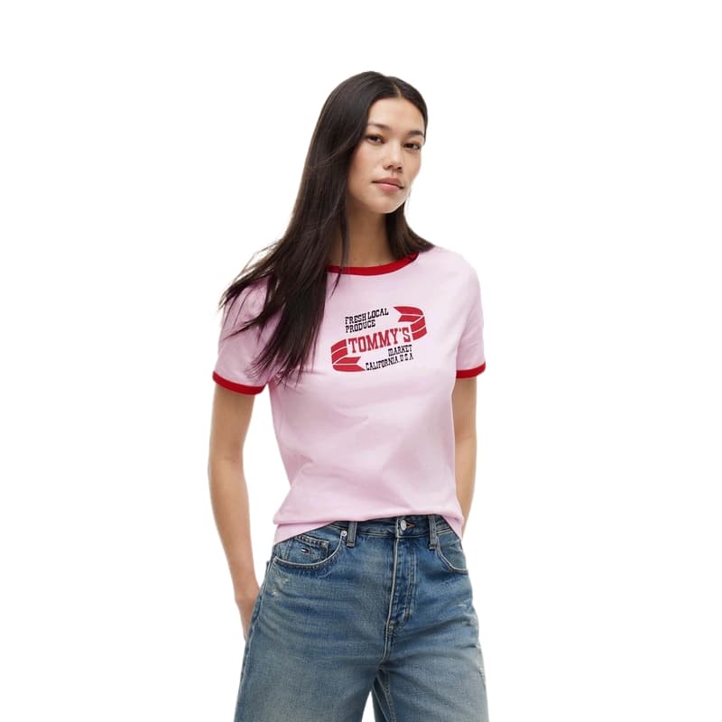 Футболка Tommy Hilfiger Розовый TN9 Женские T-рубашки - изображение 3