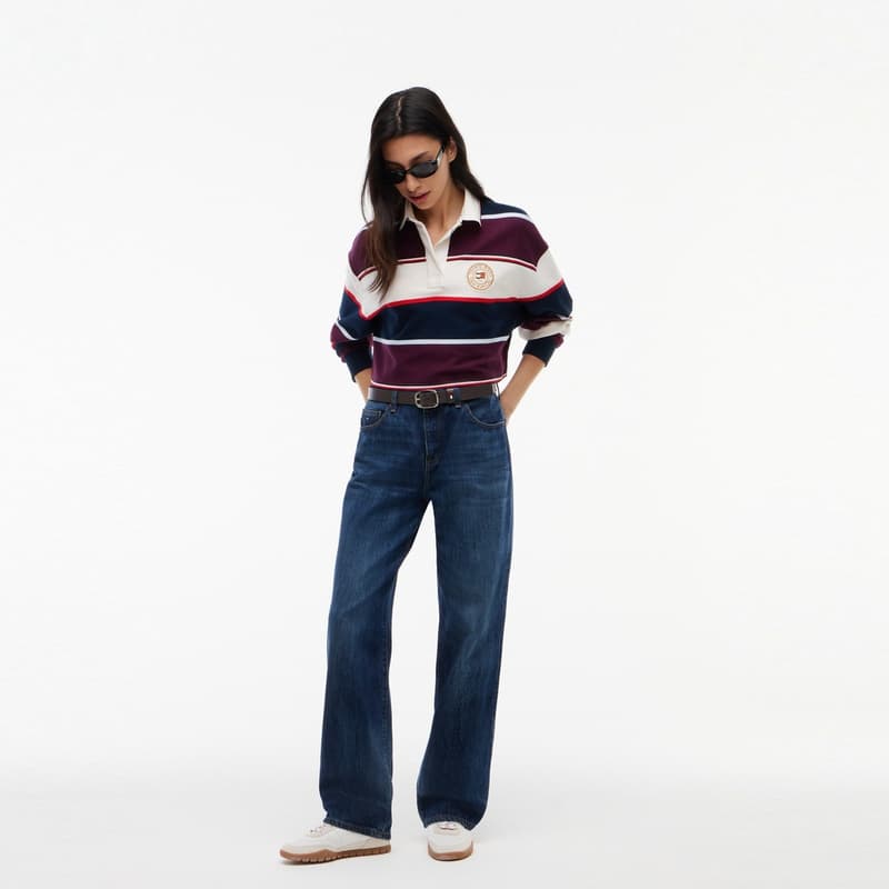 Кофта Tommy Hilfiger Темно-синий синий бордовый белый полосы женские свитшоты C1G - изображение 5