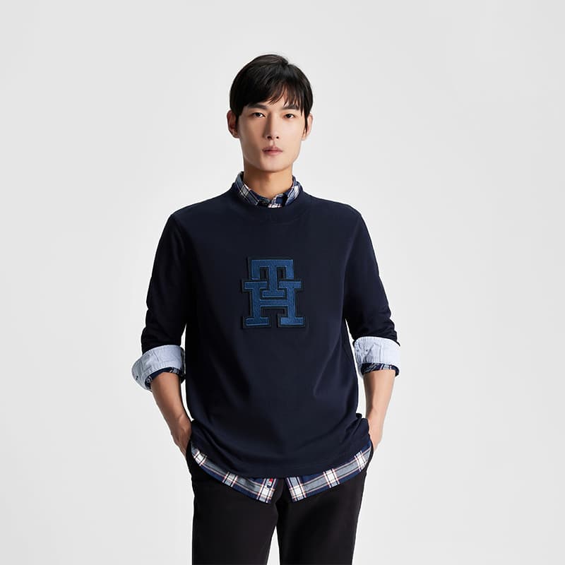 Футболка Tommy Hilfiger Длинный рукав Т-рубашка Мужская - изображение 8