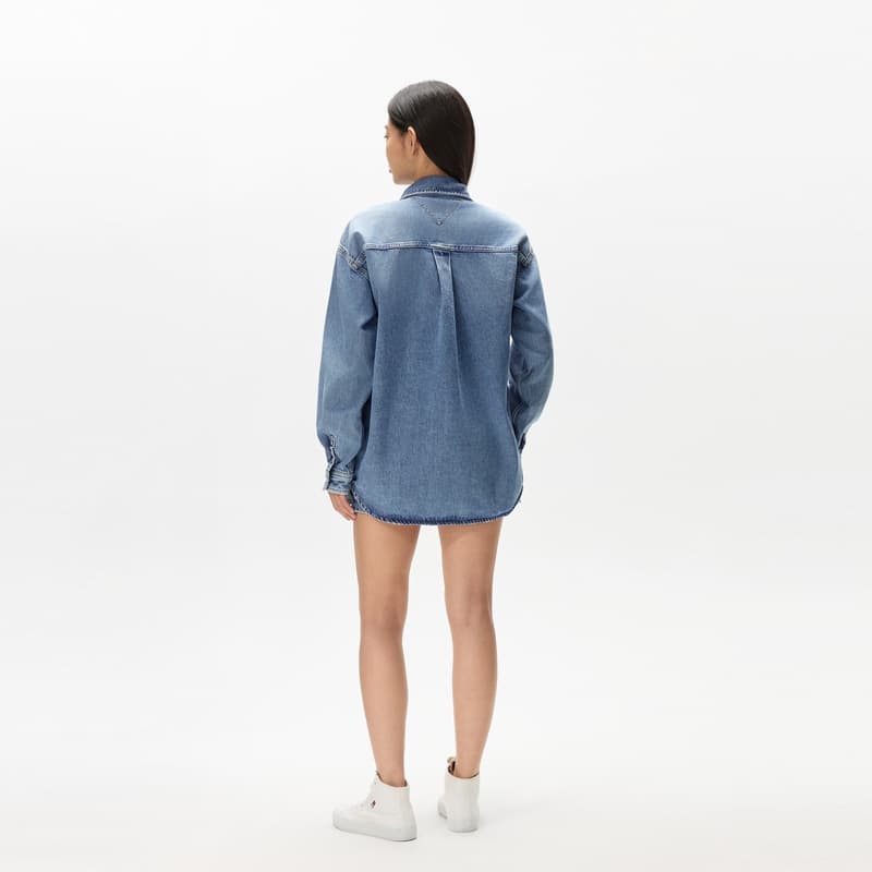 Блузка Tommy Hilfiger Рубашка Женская Джинсовая Синяя 1AB - изображение 4
