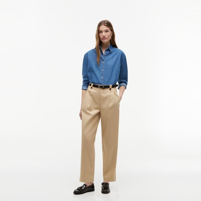 Блузка Tommy Hilfiger Джинсовый Синий 0YE Женские Рубашки - изображение 5