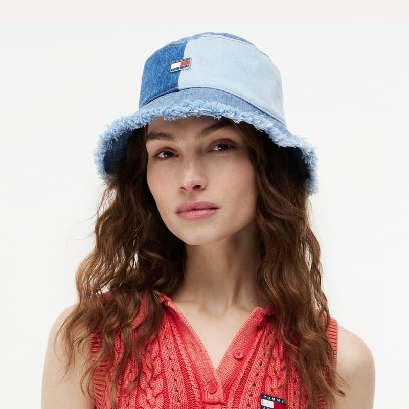 Панама Tommy Hilfiger Бамбушки из хлопка Женские Джинсовый синий - изображение 3