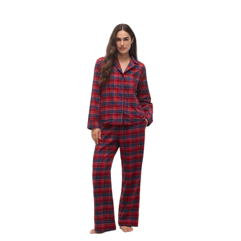 Пижама Tommy Hilfiger Красный Синий Клетка 0QJ Женские Пижамные Комплекты - изображение 8