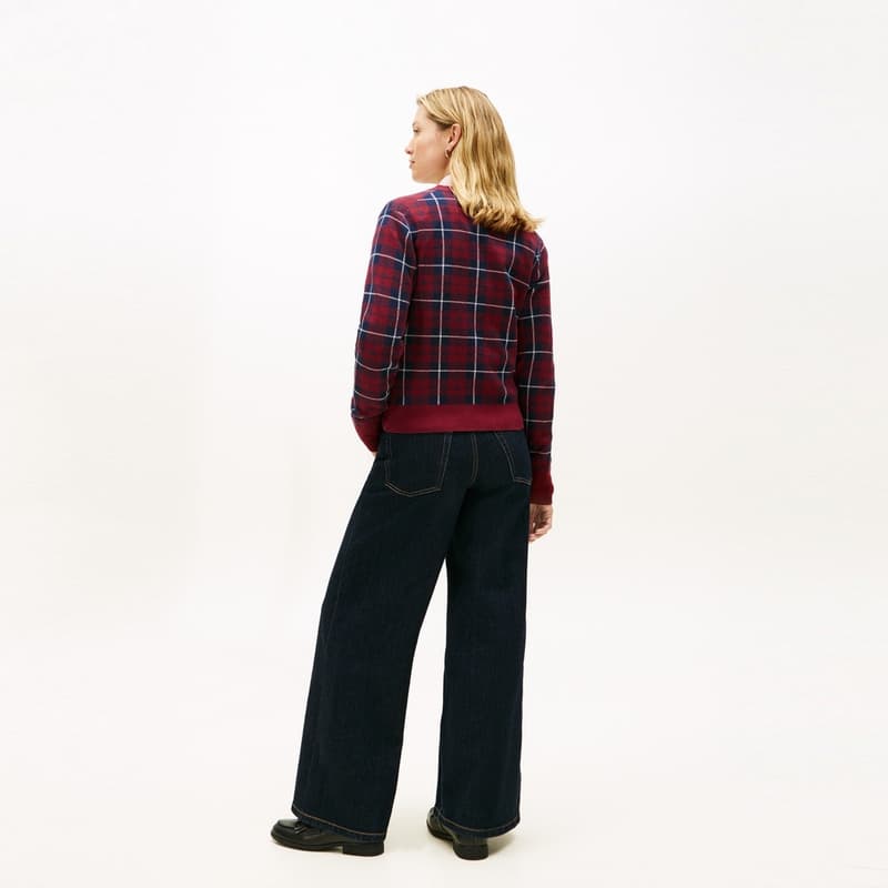 Кофта Tommy Hilfiger Красная клетка 0KX Женские Трикотаж - изображение 5