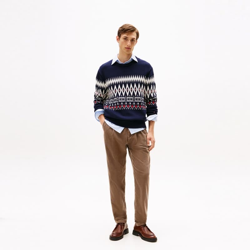 Tommy Hilfiger Темно-синий Синий С принтом 0A4 Мужской Трикотаж - изображение 5