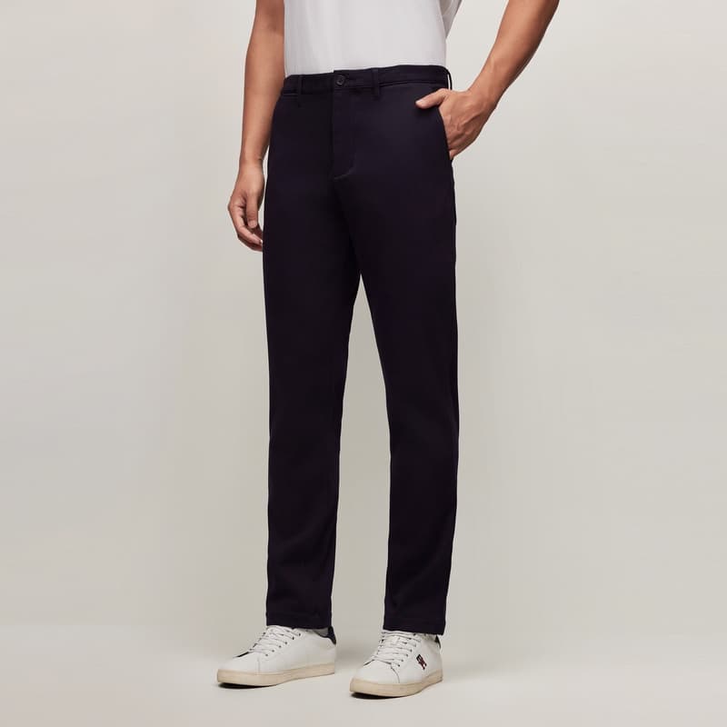 Штаны Tommy Hilfiger Теплые с флисовой подкладкой блестящие брюки для деловых поездок прямые повседневные мужские - изображение 8