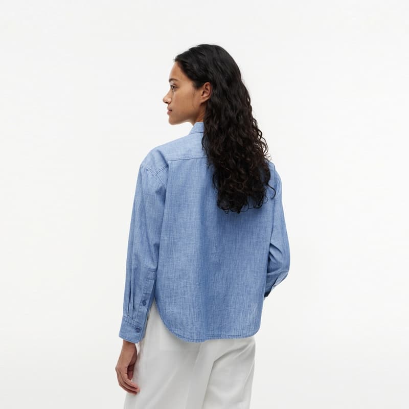 Блузка Tommy Hilfiger Blue DVA Women's Shirts Томми Хилфигер Синий DVA Женские Рубашки - изображение 4