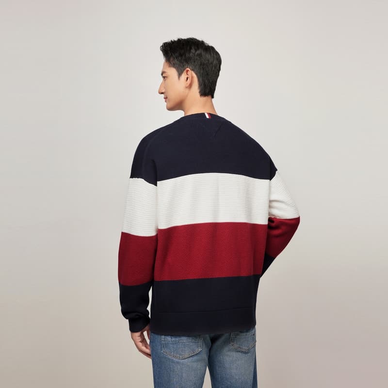 Tommy Hilfiger Трикотаж Мужской Темно-синий Красно-белый - изображение 4