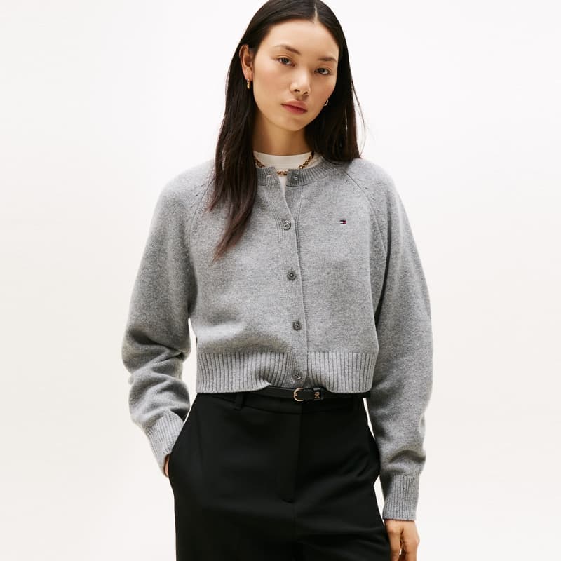 Кардиган Tommy Hilfiger Серый P03 Женские Свитера - изображение 3
