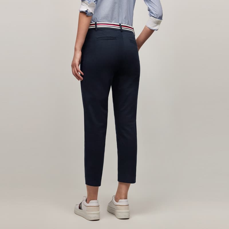 Штаны Tommy Hilfiger Повседневные Брюки Женские Темно-Синие - изображение 4
