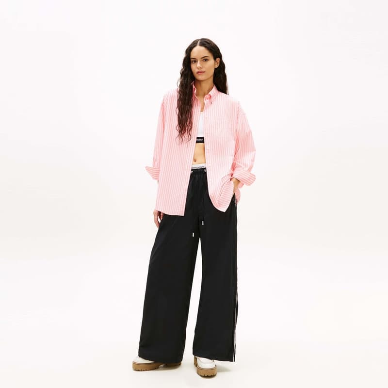 Блузка Tommy Hilfiger Розовый Белый Полосы 0D2 Женская Рубашка - изображение 5