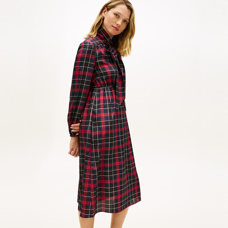 Платье Tommy Hilfiger Длинное платье с длинными рукавами для женщин - изображение 3