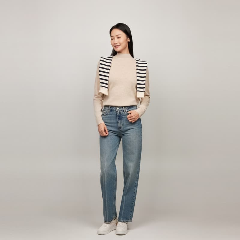 Tommy Hilfiger Плюшевый свитер с круглым узором женский - изображение 7