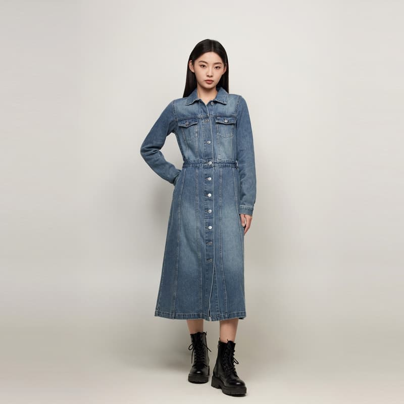 Платье Tommy Hilfiger Длинное платье с длинными рукавами для женщин - изображение 4