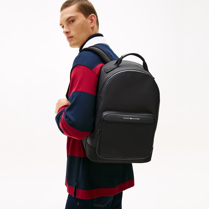 Рюкзак Tommy Hilfiger Рюкзак из искусственной кожи стандартный (стандартный) мужской черный - изображение 6