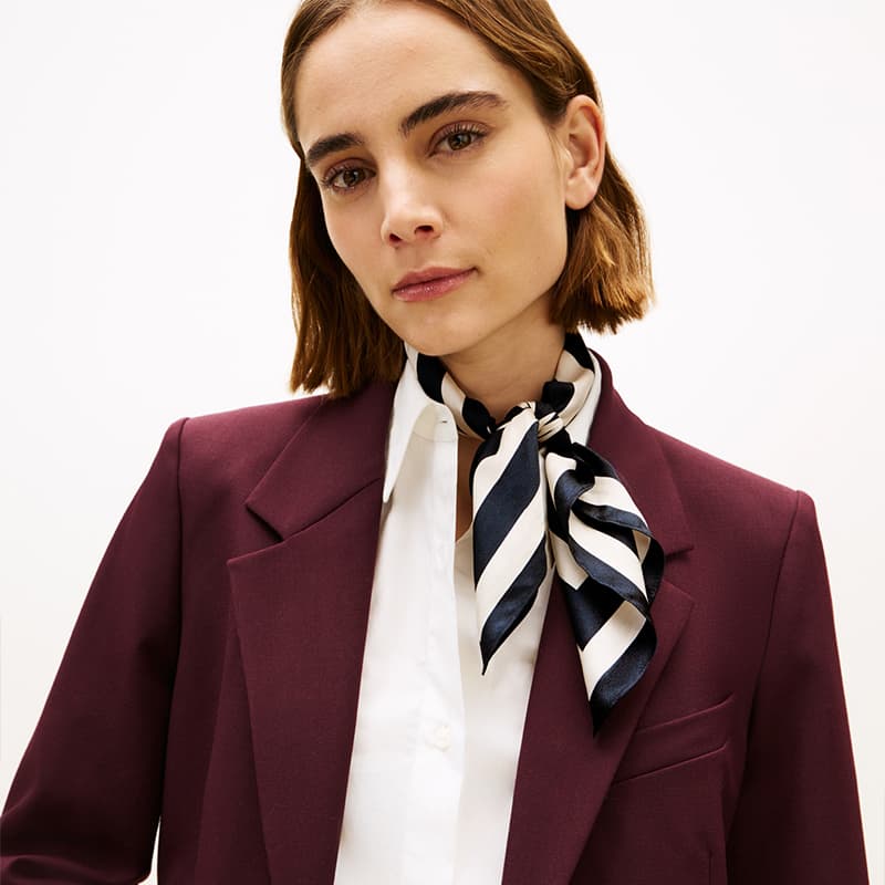 Платок Tommy Hilfiger Шарфы из шелка Тутовый женские темно-синий - изображение 6