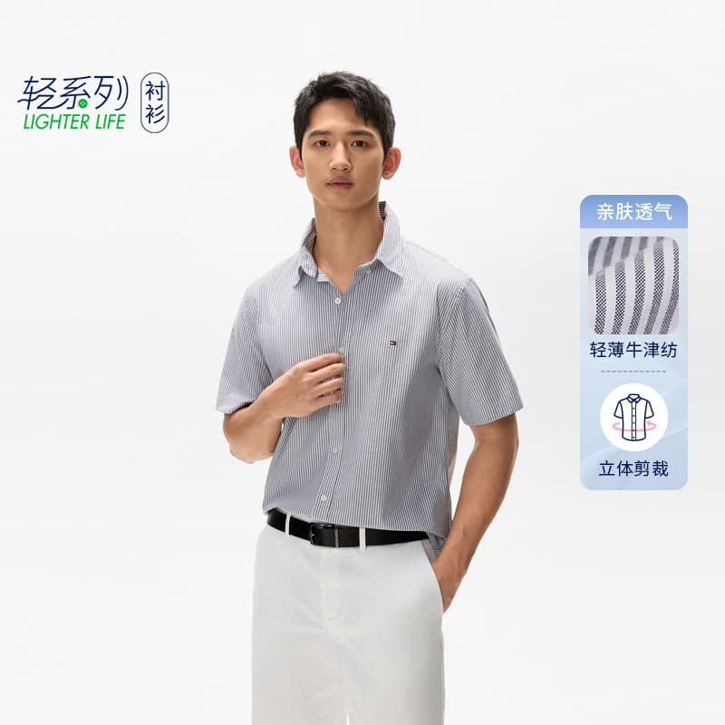 Рубашка Tommy Hilfiger Oxford Stripe Short Sleeve Shirt - изображение 3