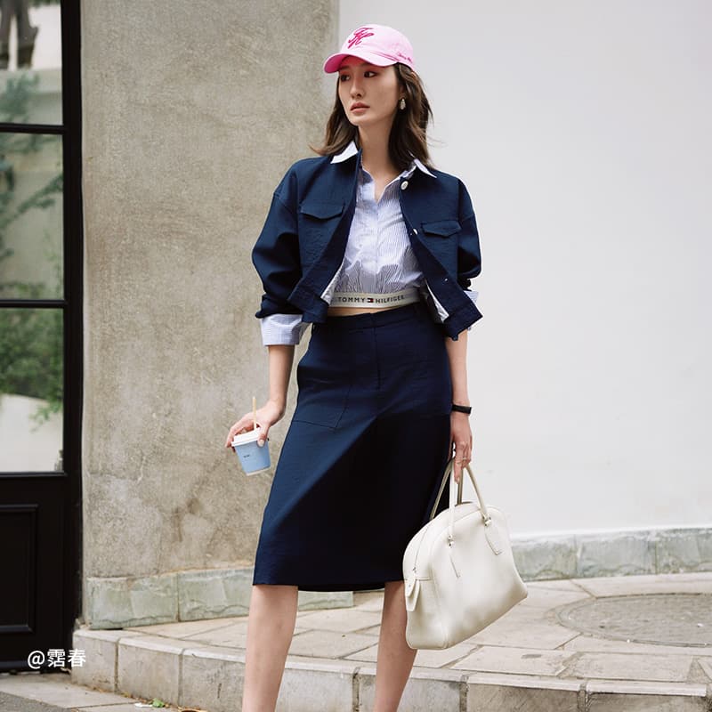 Блузка Tommy Hilfiger Сине-белые полоски 0Y9 Женские Рубашки - изображение 4