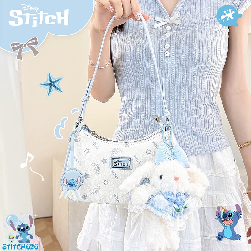 Мини-сумка Disney Stitch ПВХ Сумка через плечо Стандартная Женская Светло-Синий Коричневый - изображение 1