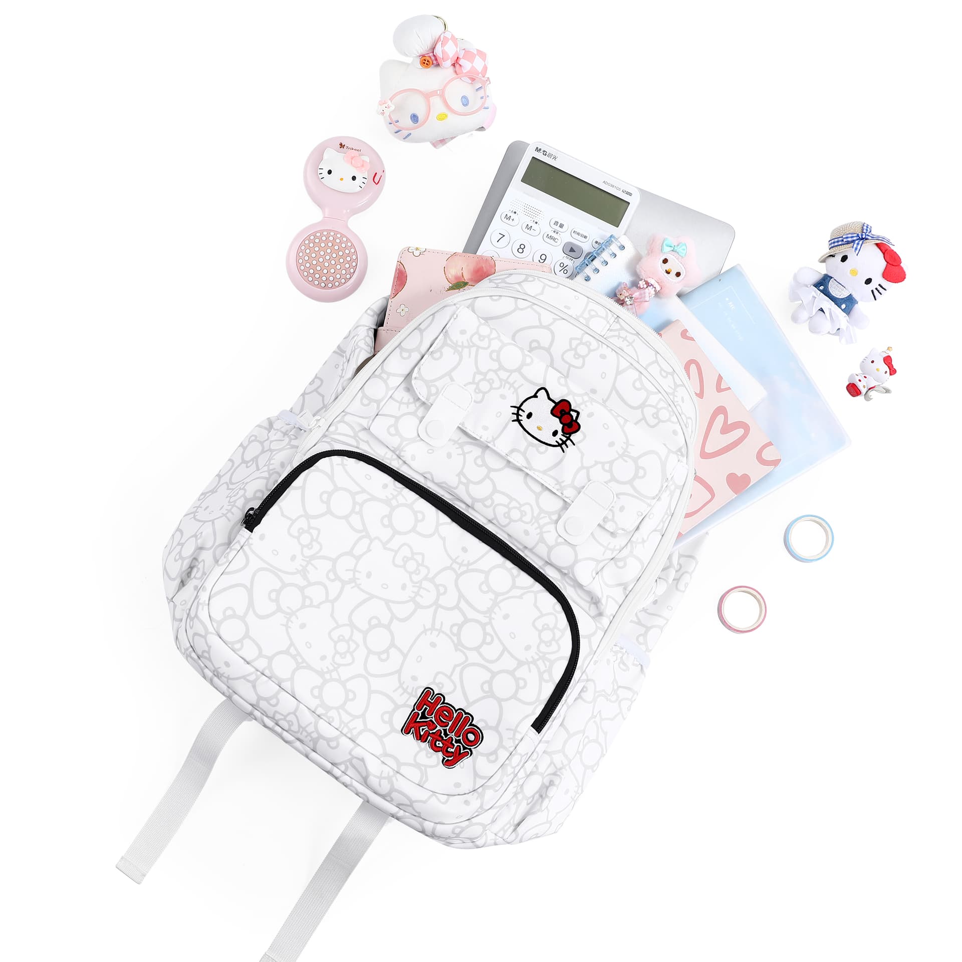 Рюкзак Sanrio Hello Kitty Полиэстеровый Рюкзак Стандартный (Standard) Женский Кремовый Белый - изображение 6