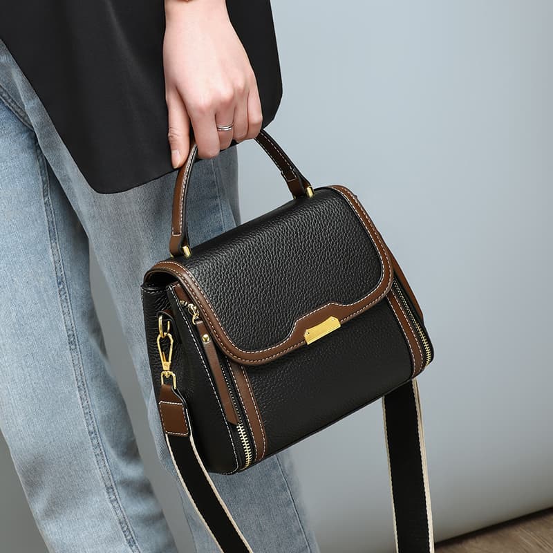 Сумка VINEY Коровья кожа Сумка через плечо Сумки Обычный (стандартный) Женские Синий Черный - изображение 3