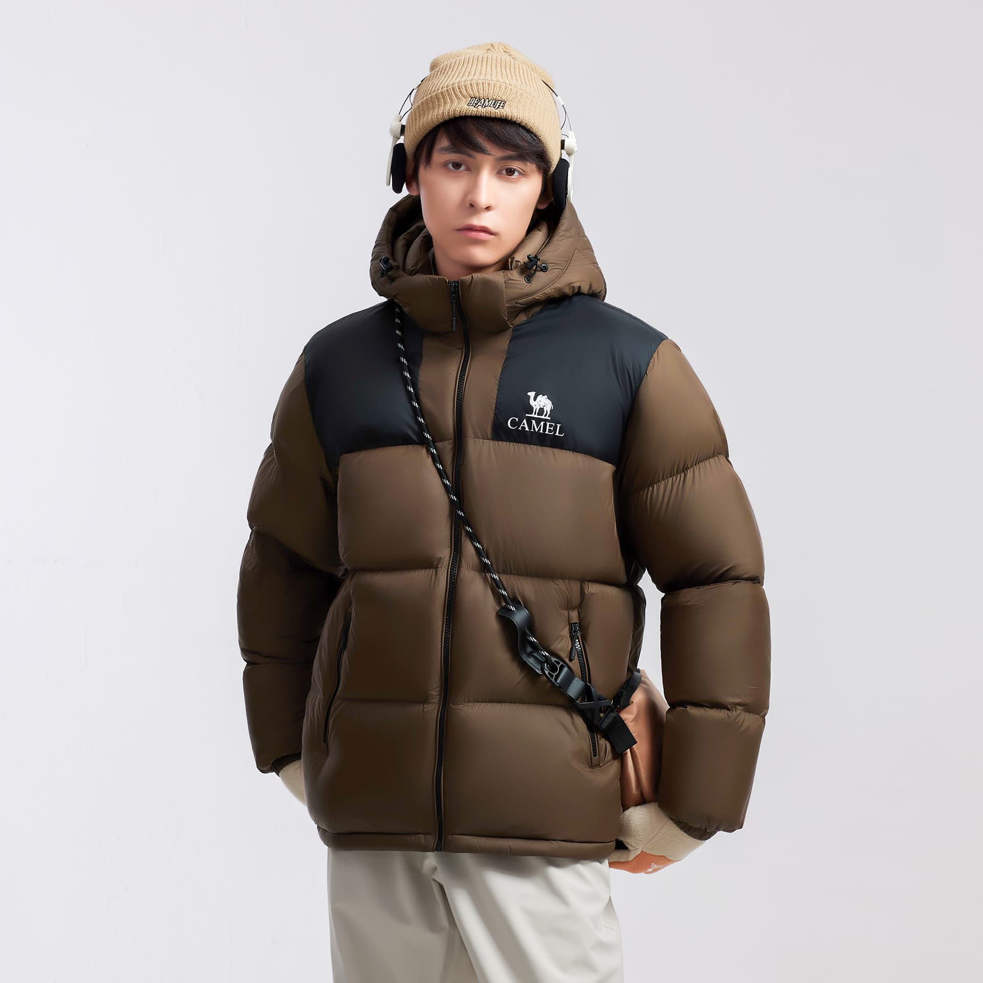 Зимняя куртка Верблюжий цвет Warm Fleece Collection Пуховик Унисекс - изображение 3