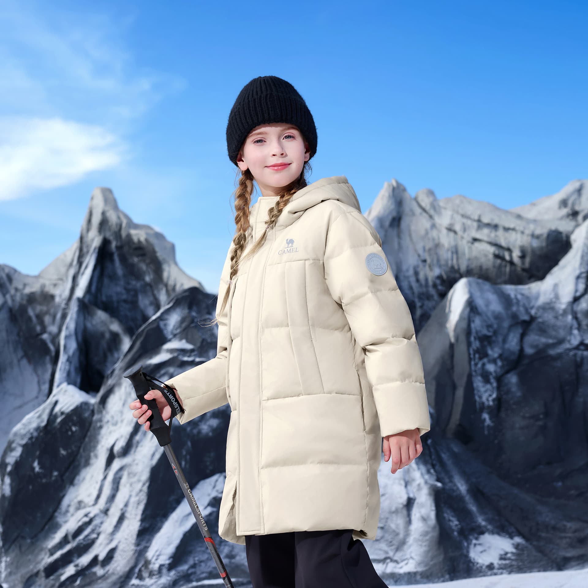 Верблюжий цвет Kids Пуховики - изображение 4