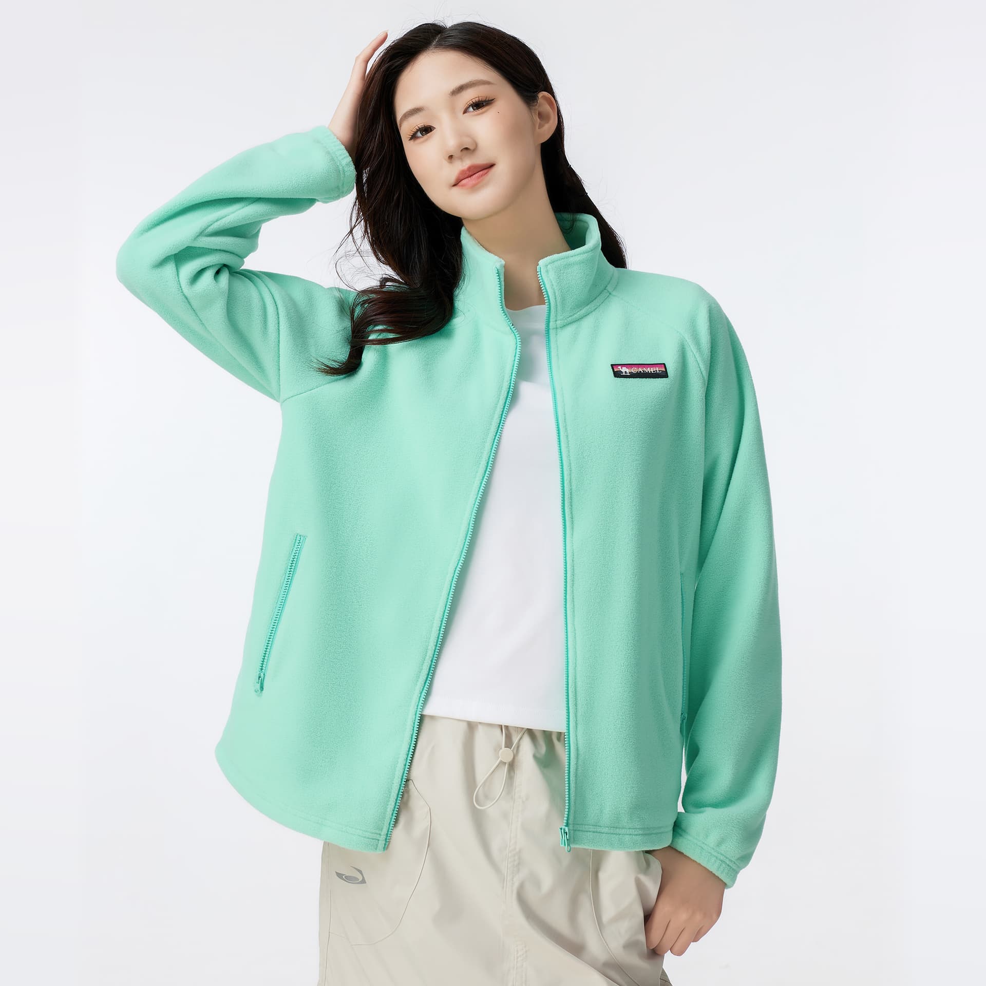 Camel Color Women's Fleece Jackets Верблюжий цвет Женские Флисовые куртки - изображение 3