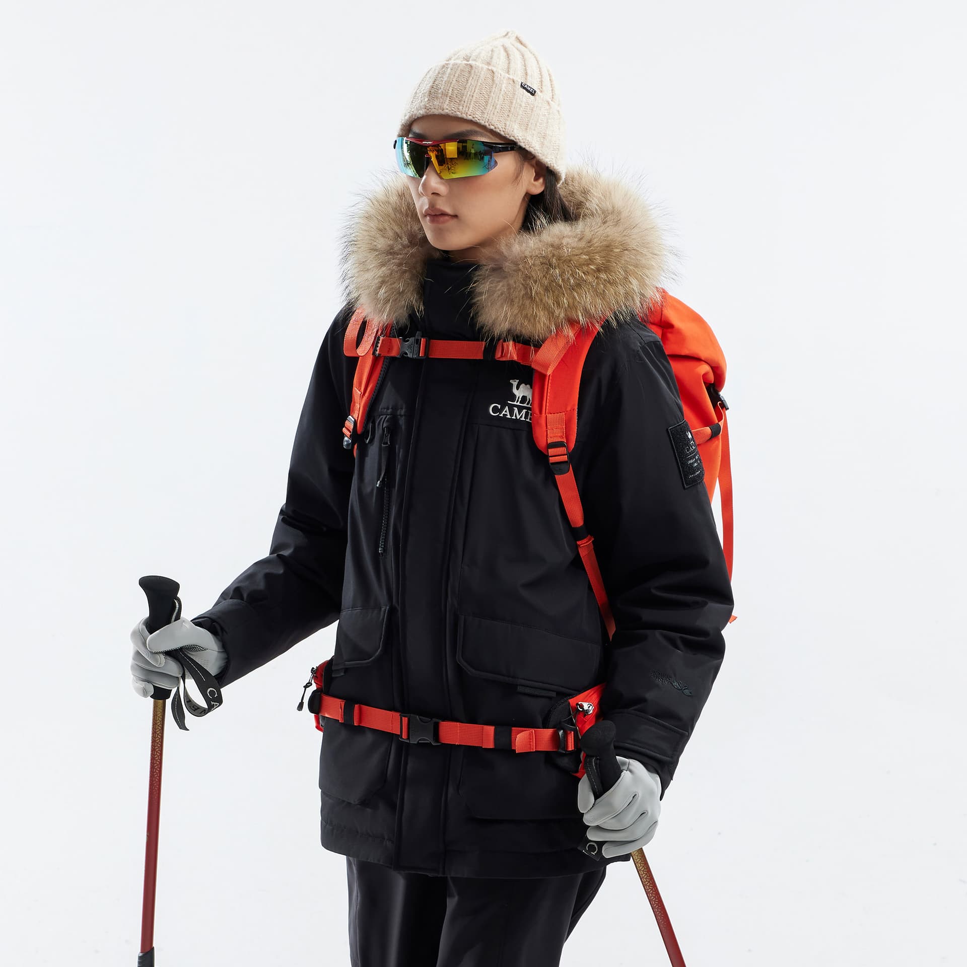 Зимняя куртка Верблюжий цвет Kunlun Mountain Collection Пуховик Унисекс - изображение 7