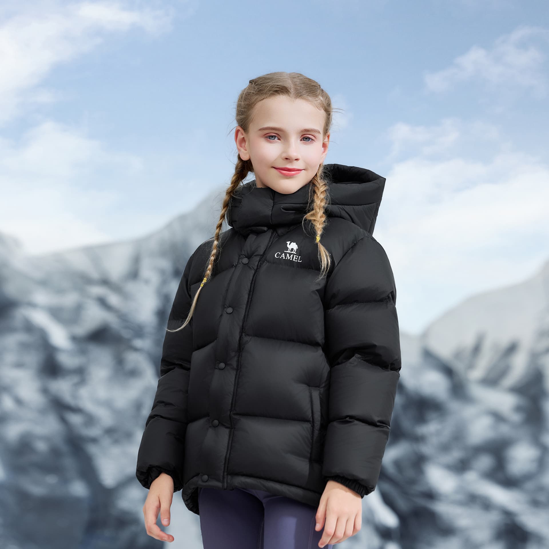 Верблюжий цвет Kids Пуховики - изображение 8