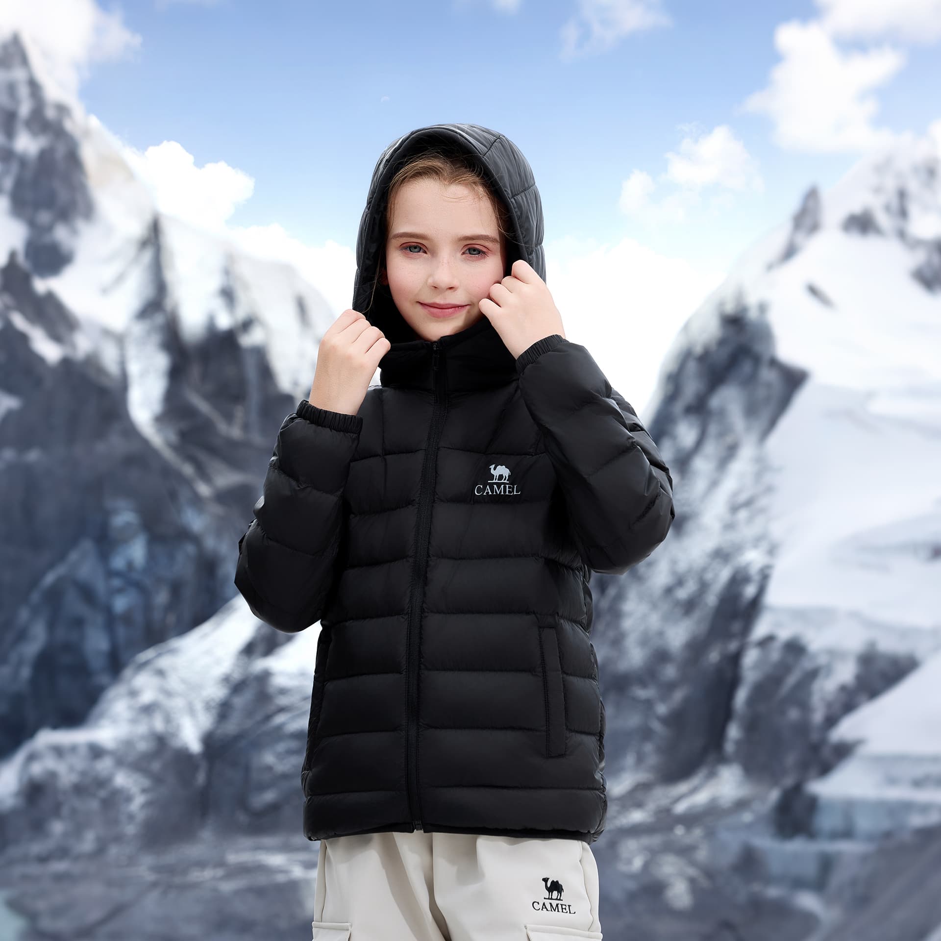 Верблюжий цвет Kids Пуховики - изображение 6