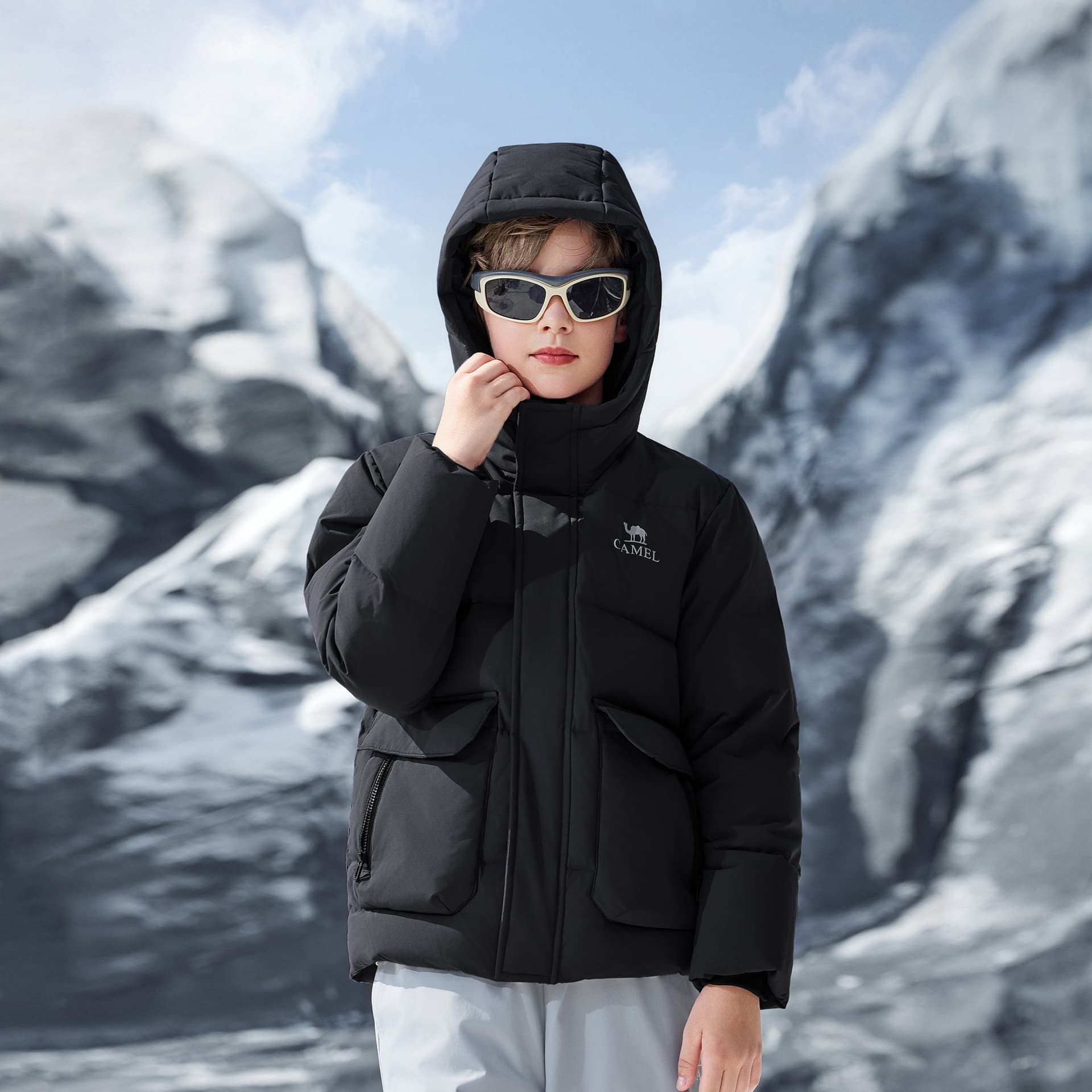 Верблюжий цвет Kids Пуховики - изображение 5