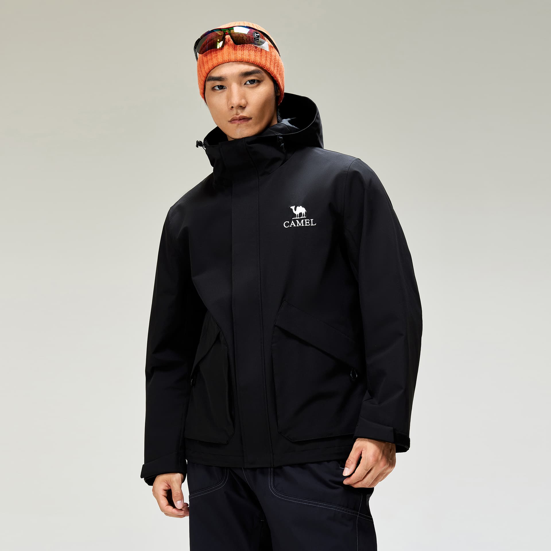 Куртка CAMEL Городской техвир Рабочий стиль Большой карман Водоотталкивающий Windproof Hooded Куртка Куртка Мужской - изображение 6