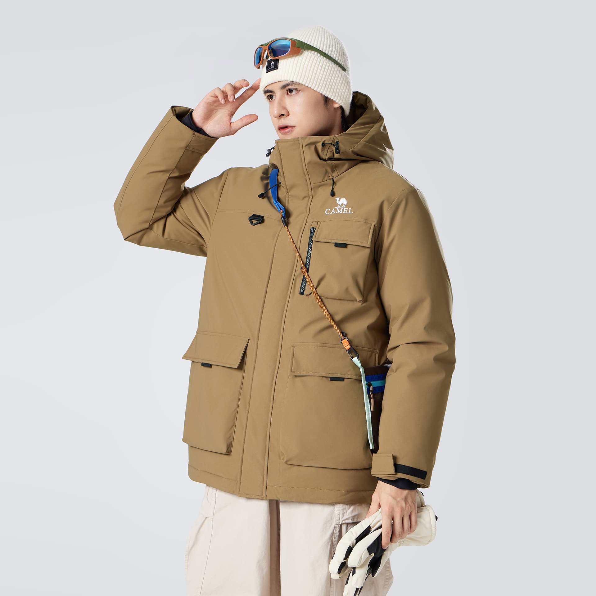 Зимняя куртка CAMEL Windproof Thermal Cargo Jacket with Hood - изображение 5