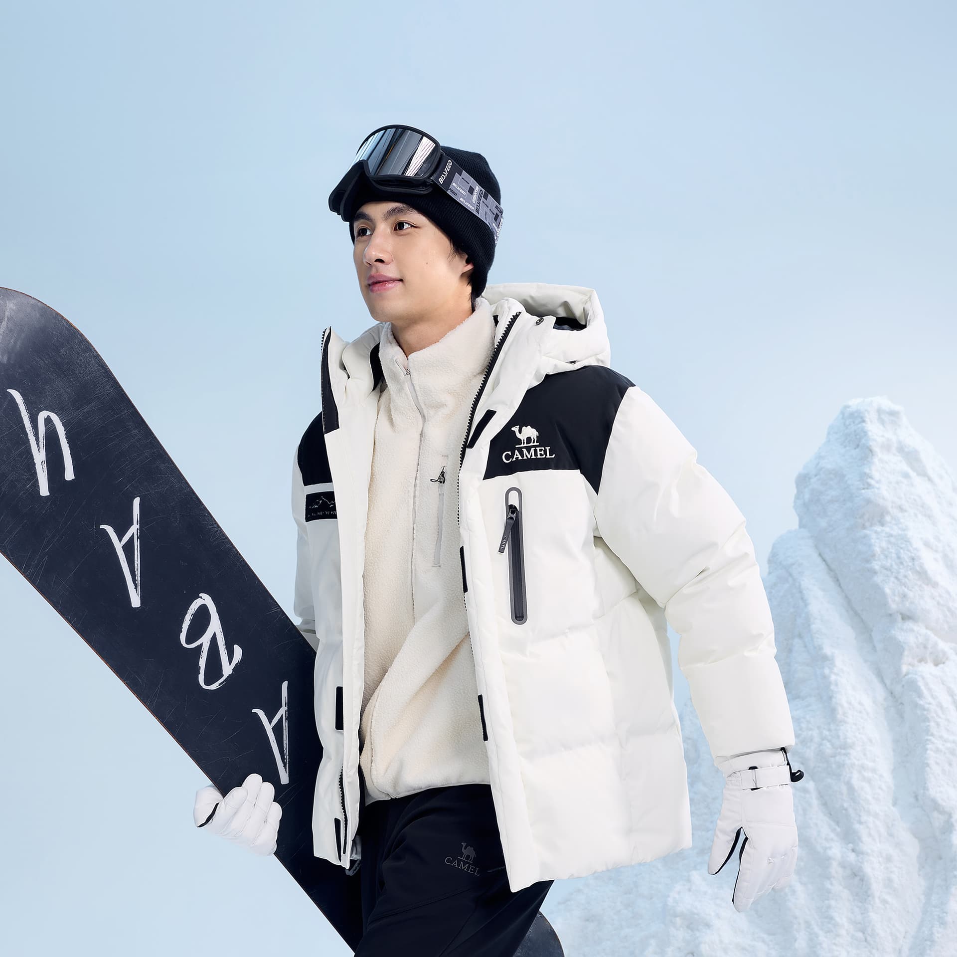 Зимняя куртка Верблюжий цвет Warm Fleece Collection Пуховик Унисекс - изображение 7