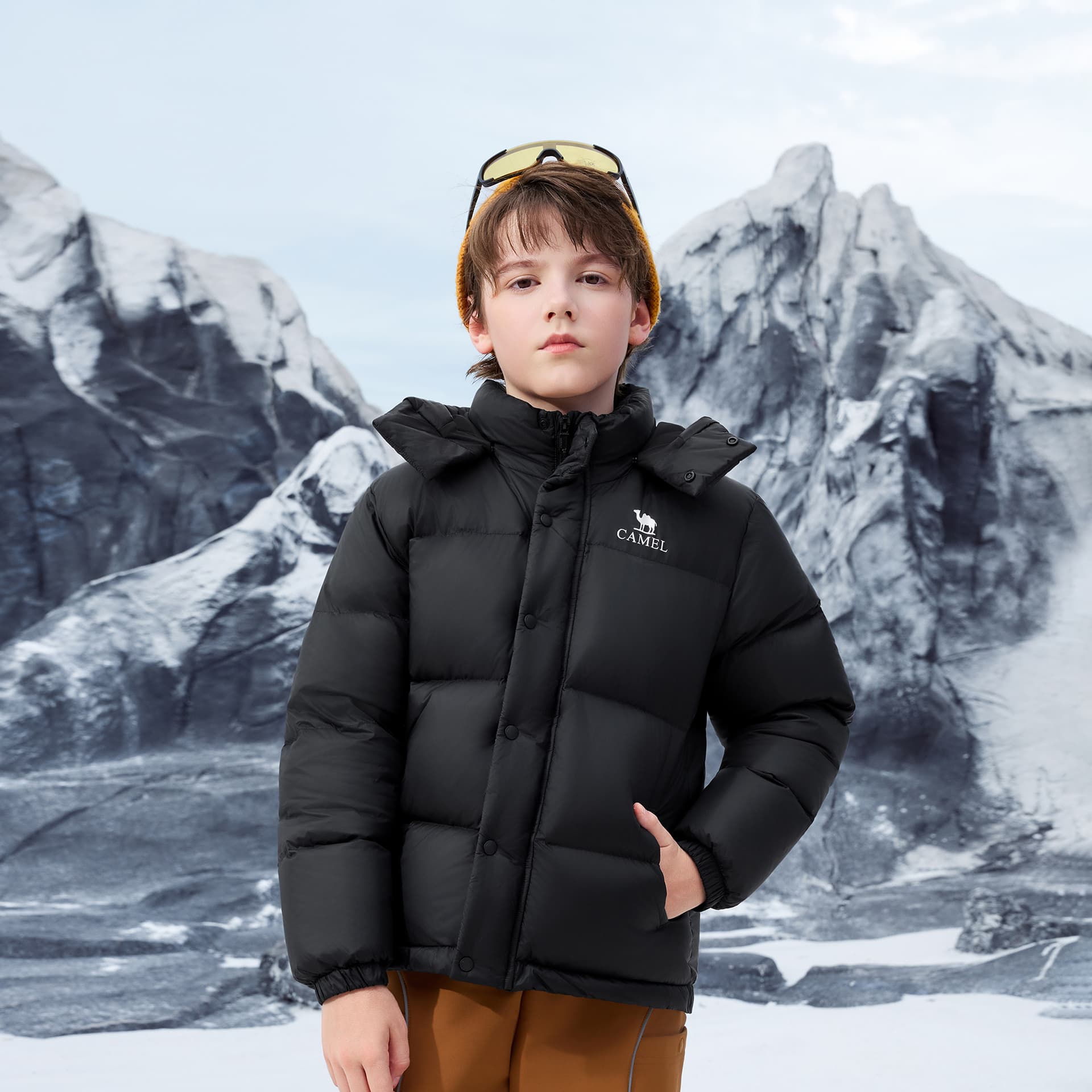 Верблюжий цвет Kids Пуховики - изображение 3