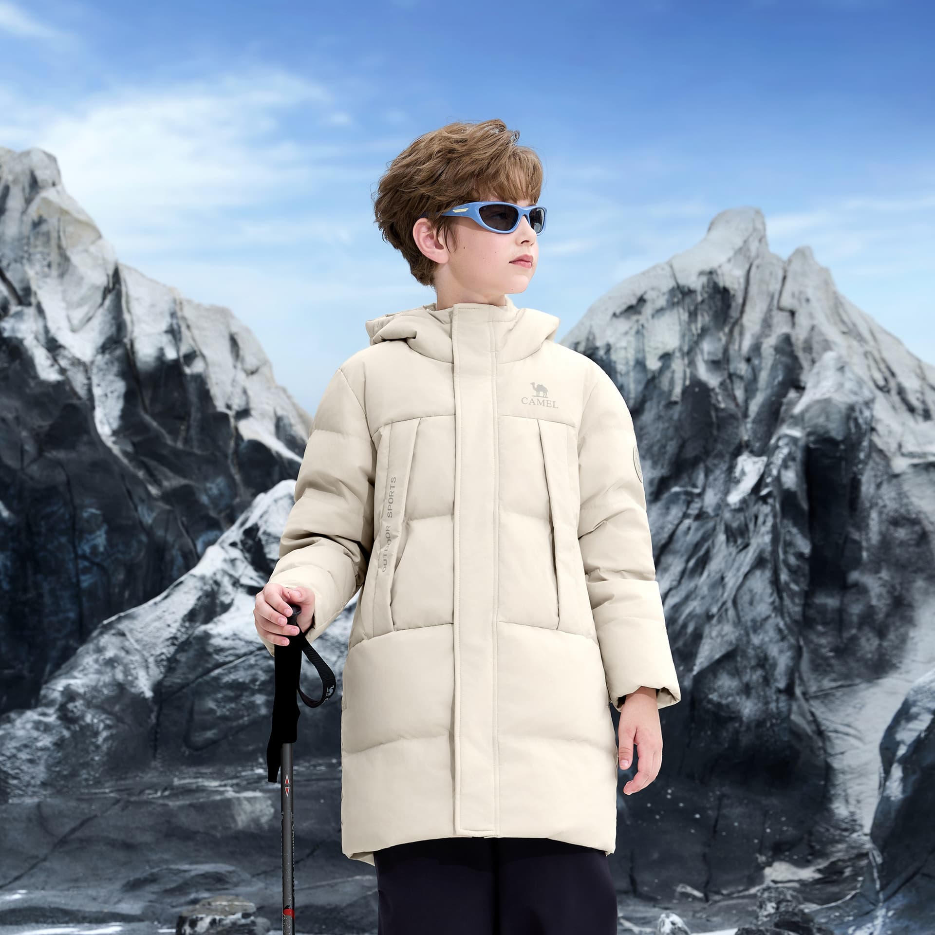 Верблюжий цвет Kids Пуховики - изображение 6