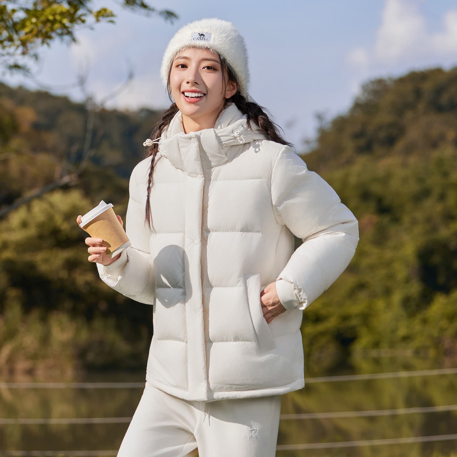 Пуховик Camel Color Women's Down Jackets Верблюжий цвет Женские Пуховики - изображение 3