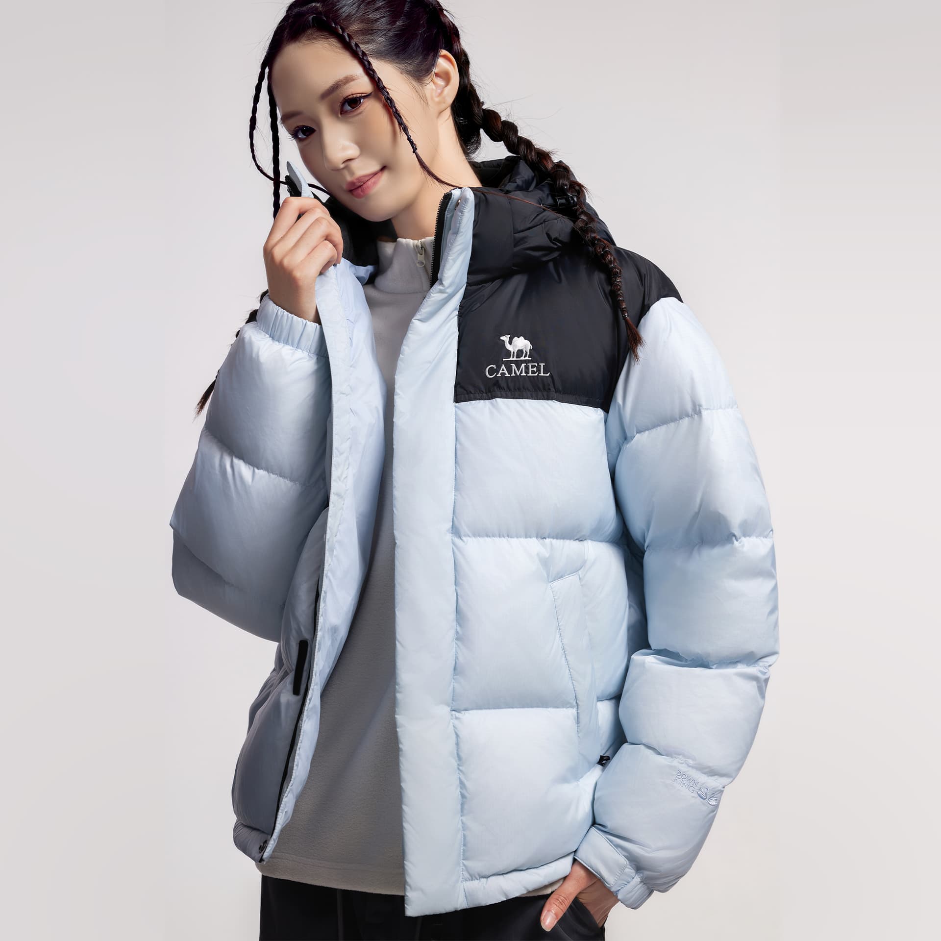 Зимняя куртка Верблюжий цвет Kunlun Mountain Collection Пуховик Короткий Унисекс - изображение 5