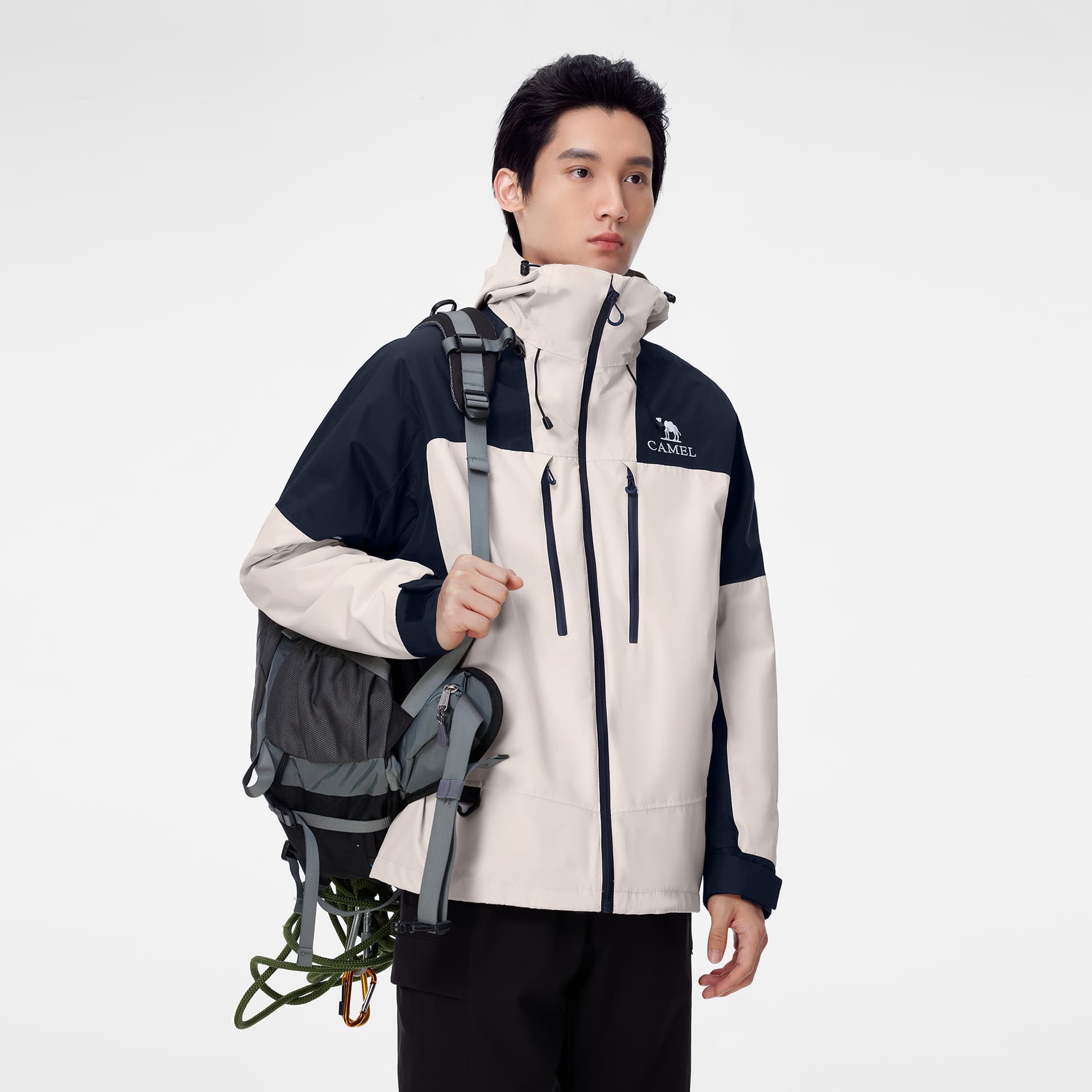 Демисезонная куртка CAMEL Capsule Series PRO Windproof & Waterproof 3 in 1 Windbreaker with Color Block & Down Liner for Men - изображение 6