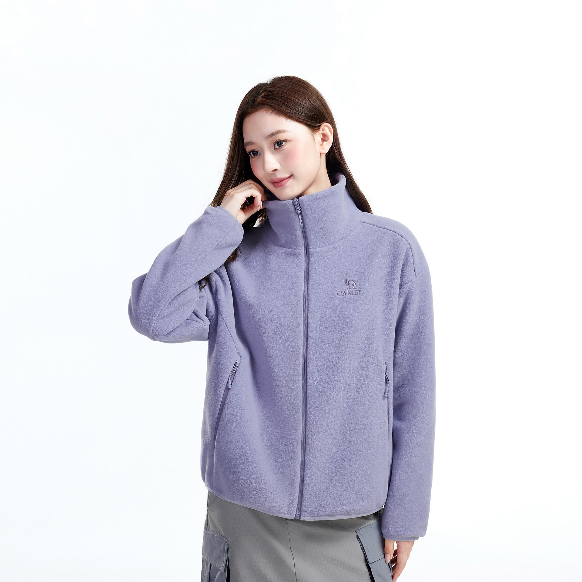 Camel Color Women's Fleece Jacket Верблюжий цвет Женский Флисовый пиджак - изображение 3