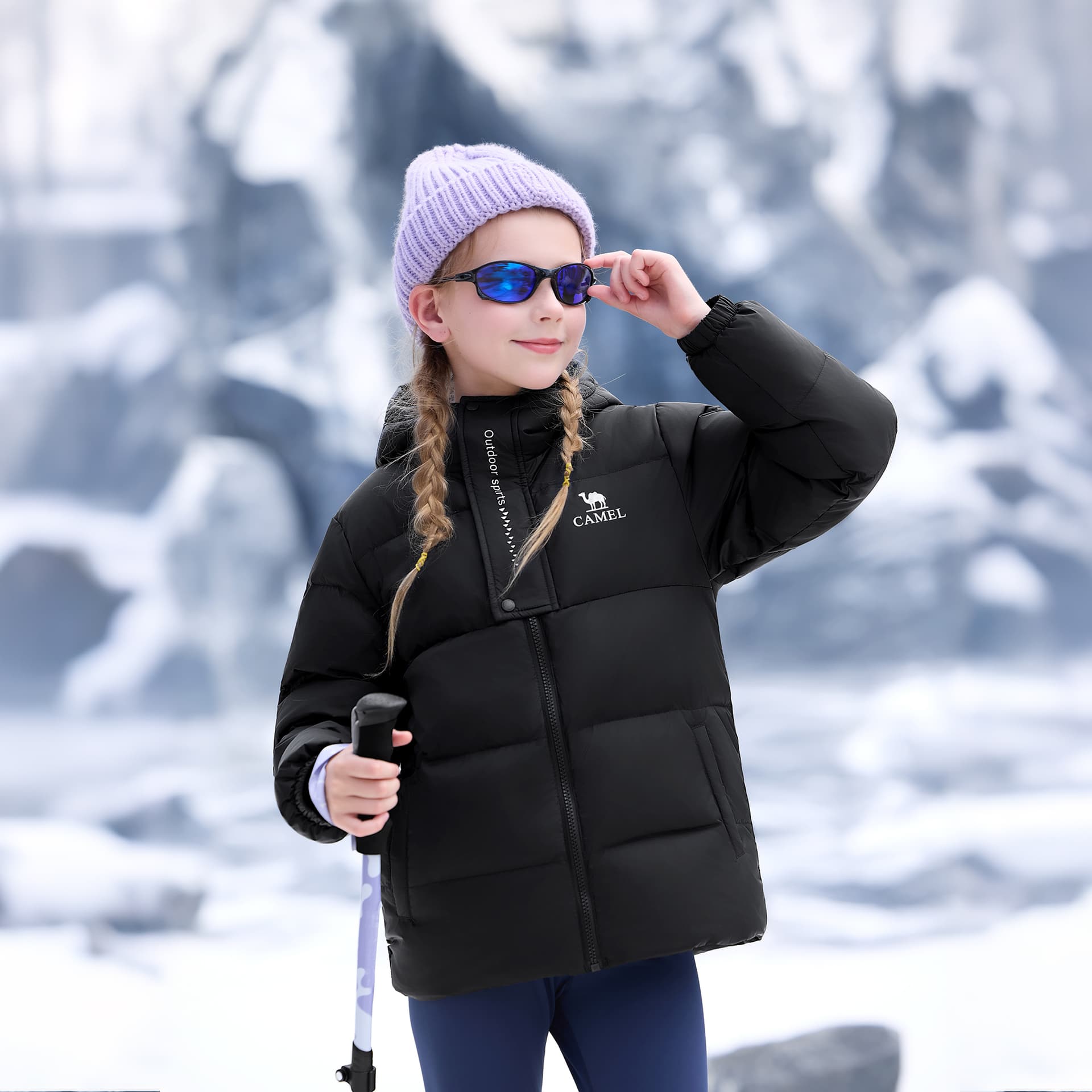 Верблюжий цвет Kids Пуховики - изображение 6