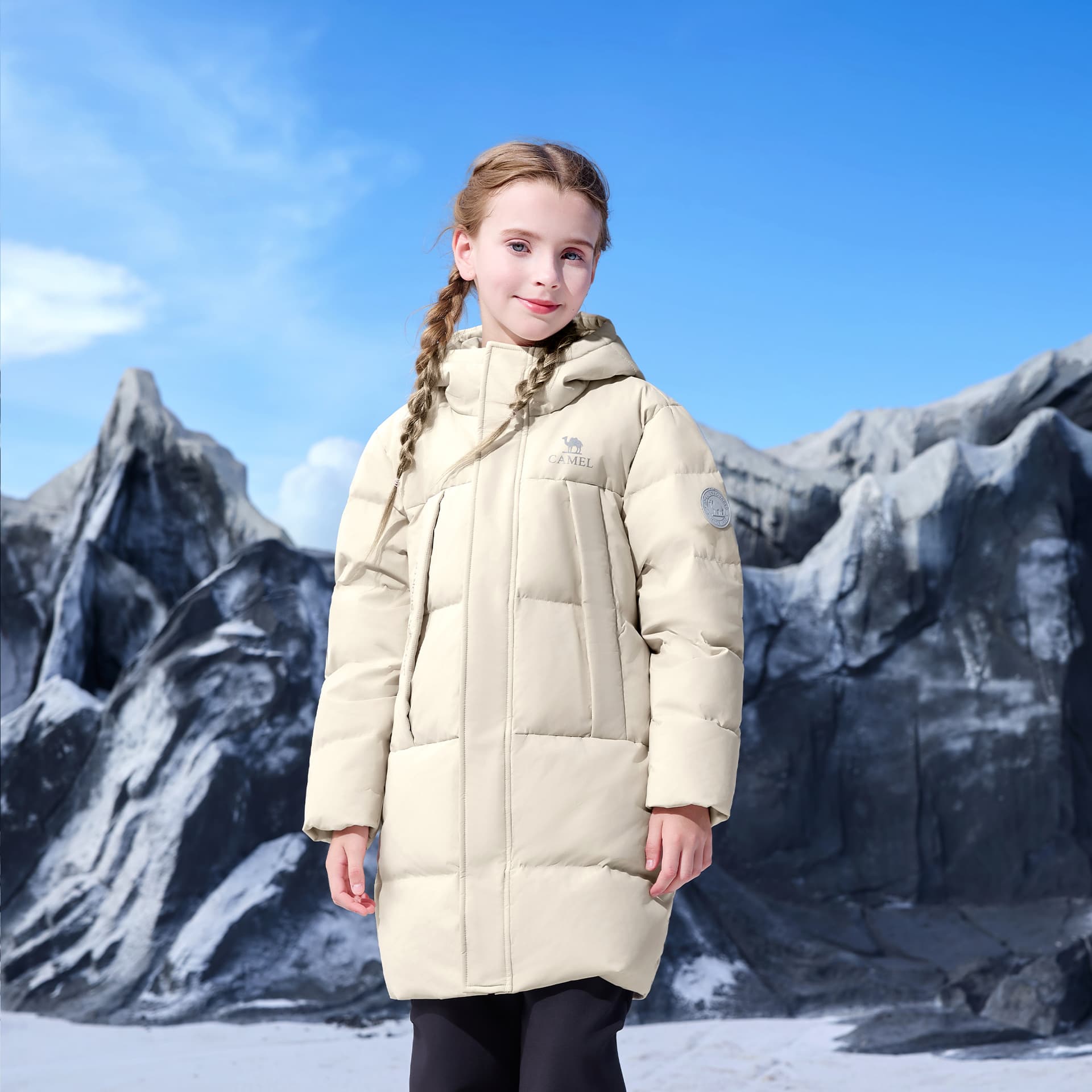 Верблюжий цвет Kids Пуховики - изображение 3