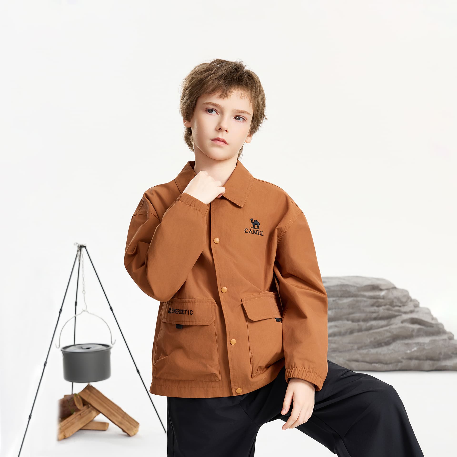 Верблюжий цвет Kids Куртки - изображение 3